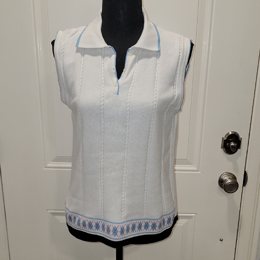 Duck Head Sport White Sleeveless Golf Shirt